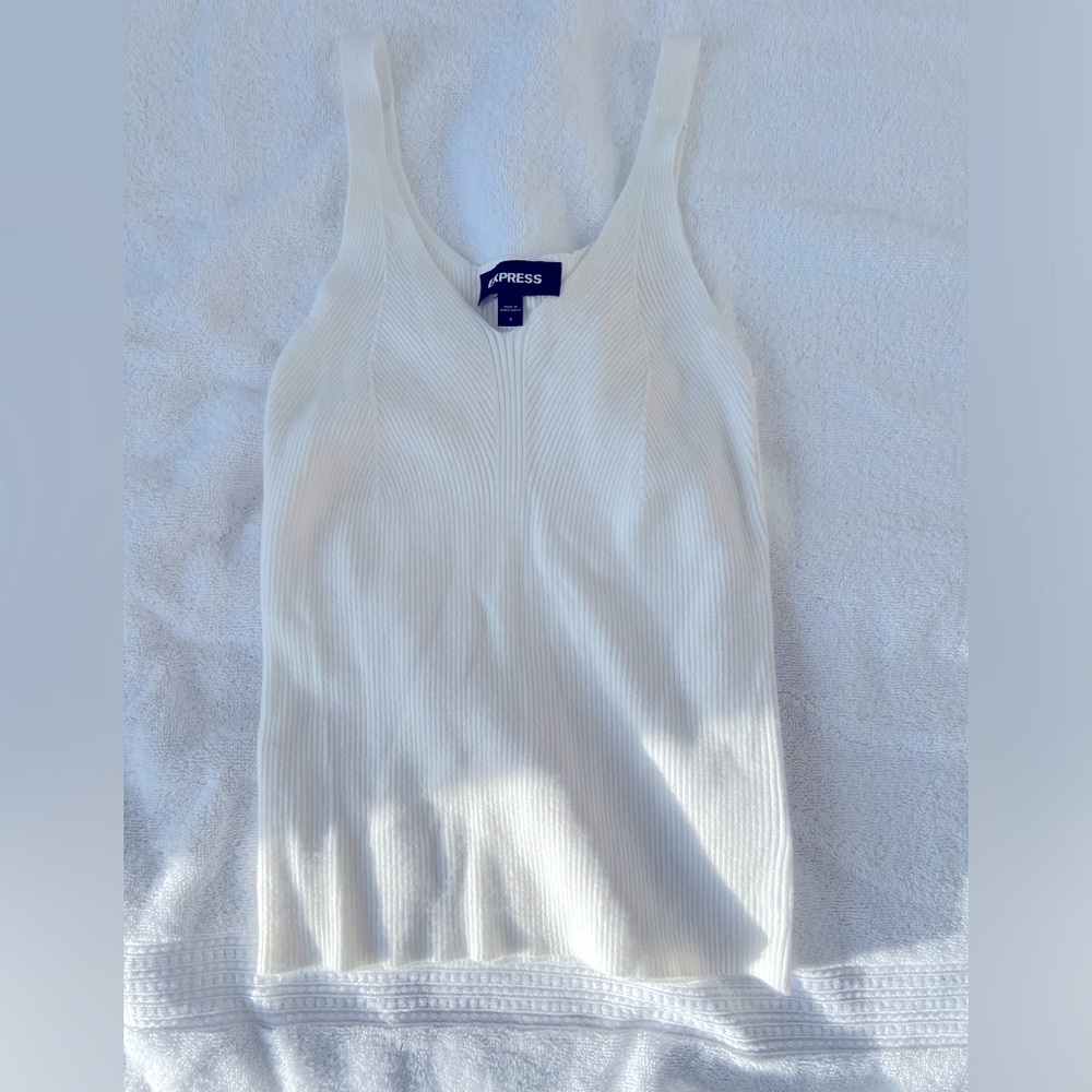 Express white sweater tank, size small